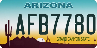 AZ license plate AFB7780