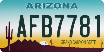 AZ license plate AFB7781