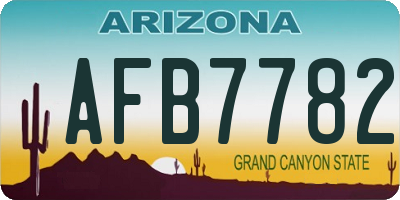 AZ license plate AFB7782