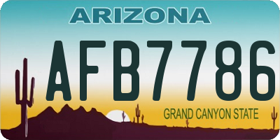 AZ license plate AFB7786