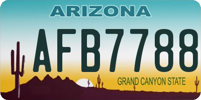 AZ license plate AFB7788