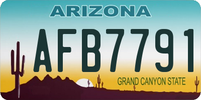 AZ license plate AFB7791
