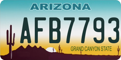 AZ license plate AFB7793