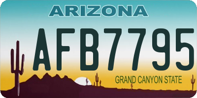 AZ license plate AFB7795