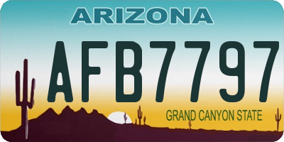 AZ license plate AFB7797