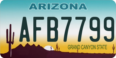 AZ license plate AFB7799