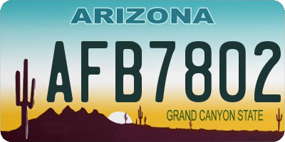 AZ license plate AFB7802