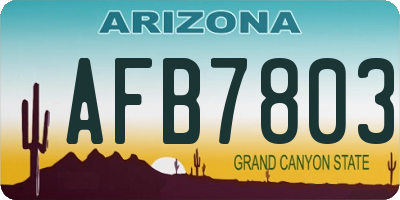 AZ license plate AFB7803