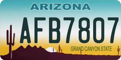 AZ license plate AFB7807