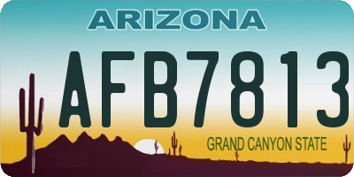 AZ license plate AFB7813