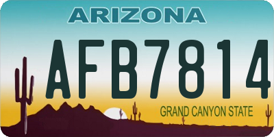 AZ license plate AFB7814