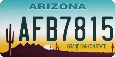 AZ license plate AFB7815