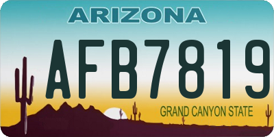 AZ license plate AFB7819