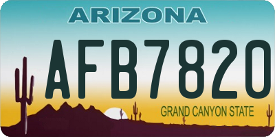 AZ license plate AFB7820