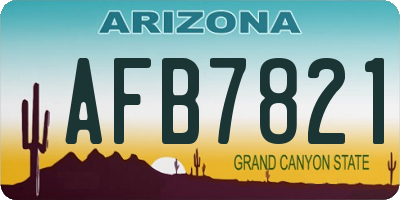 AZ license plate AFB7821