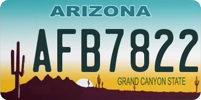 AZ license plate AFB7822