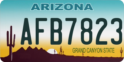 AZ license plate AFB7823
