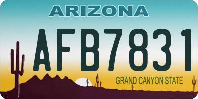 AZ license plate AFB7831