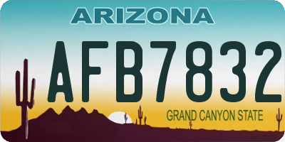 AZ license plate AFB7832