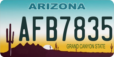 AZ license plate AFB7835