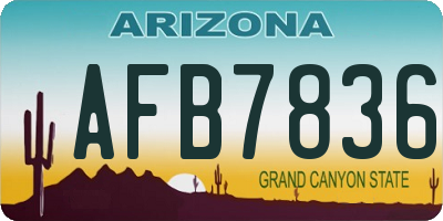 AZ license plate AFB7836