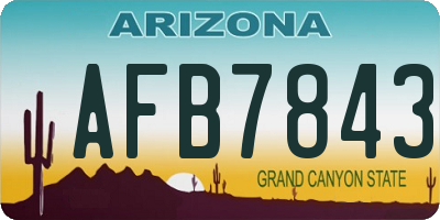 AZ license plate AFB7843
