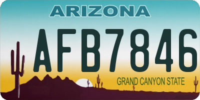AZ license plate AFB7846