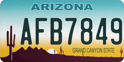 AZ license plate AFB7849