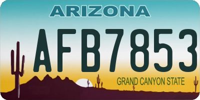 AZ license plate AFB7853