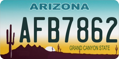 AZ license plate AFB7862