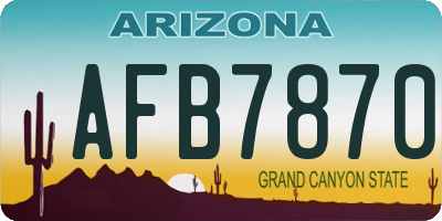 AZ license plate AFB7870
