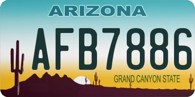 AZ license plate AFB7886