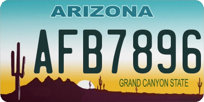 AZ license plate AFB7896