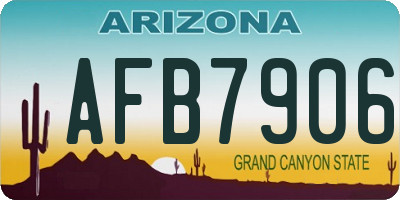 AZ license plate AFB7906