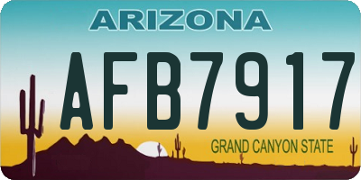 AZ license plate AFB7917