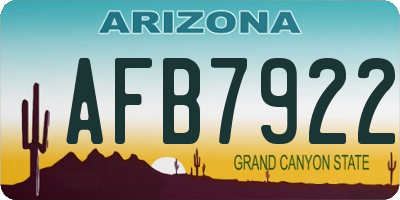 AZ license plate AFB7922
