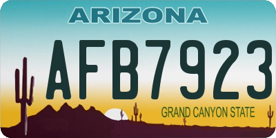 AZ license plate AFB7923