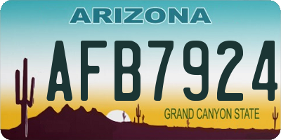 AZ license plate AFB7924