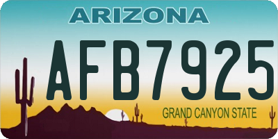 AZ license plate AFB7925