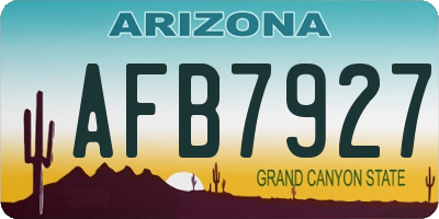 AZ license plate AFB7927
