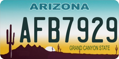 AZ license plate AFB7929