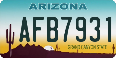 AZ license plate AFB7931