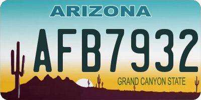 AZ license plate AFB7932
