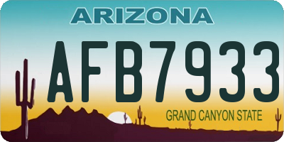 AZ license plate AFB7933