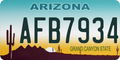 AZ license plate AFB7934