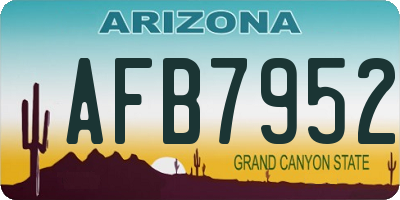 AZ license plate AFB7952