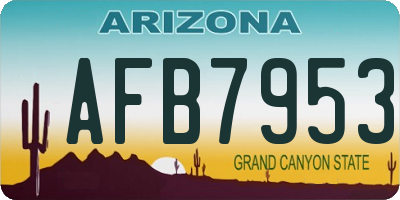 AZ license plate AFB7953