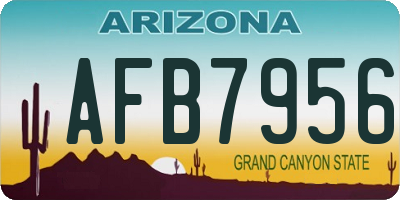 AZ license plate AFB7956