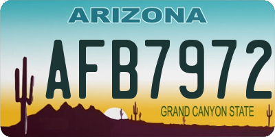 AZ license plate AFB7972