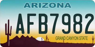 AZ license plate AFB7982